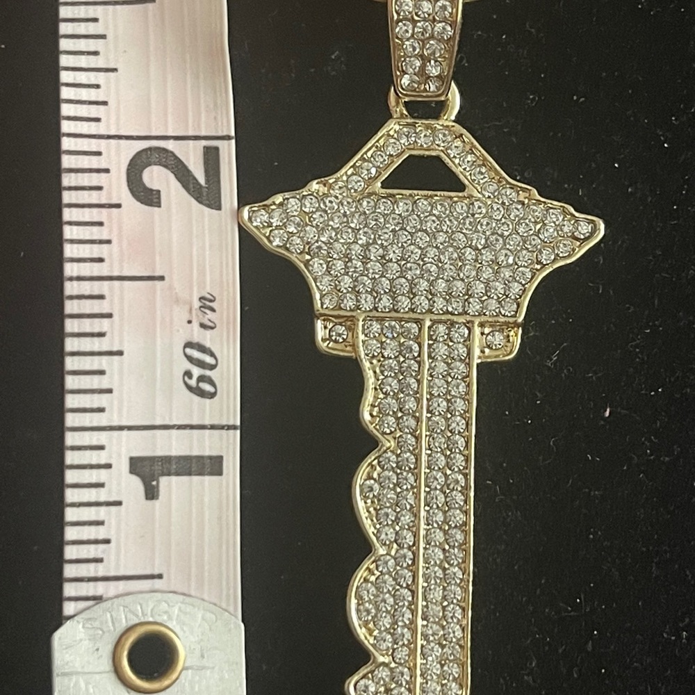 Pendant Charm Necklace Iced-Out - Picture 3 of 4